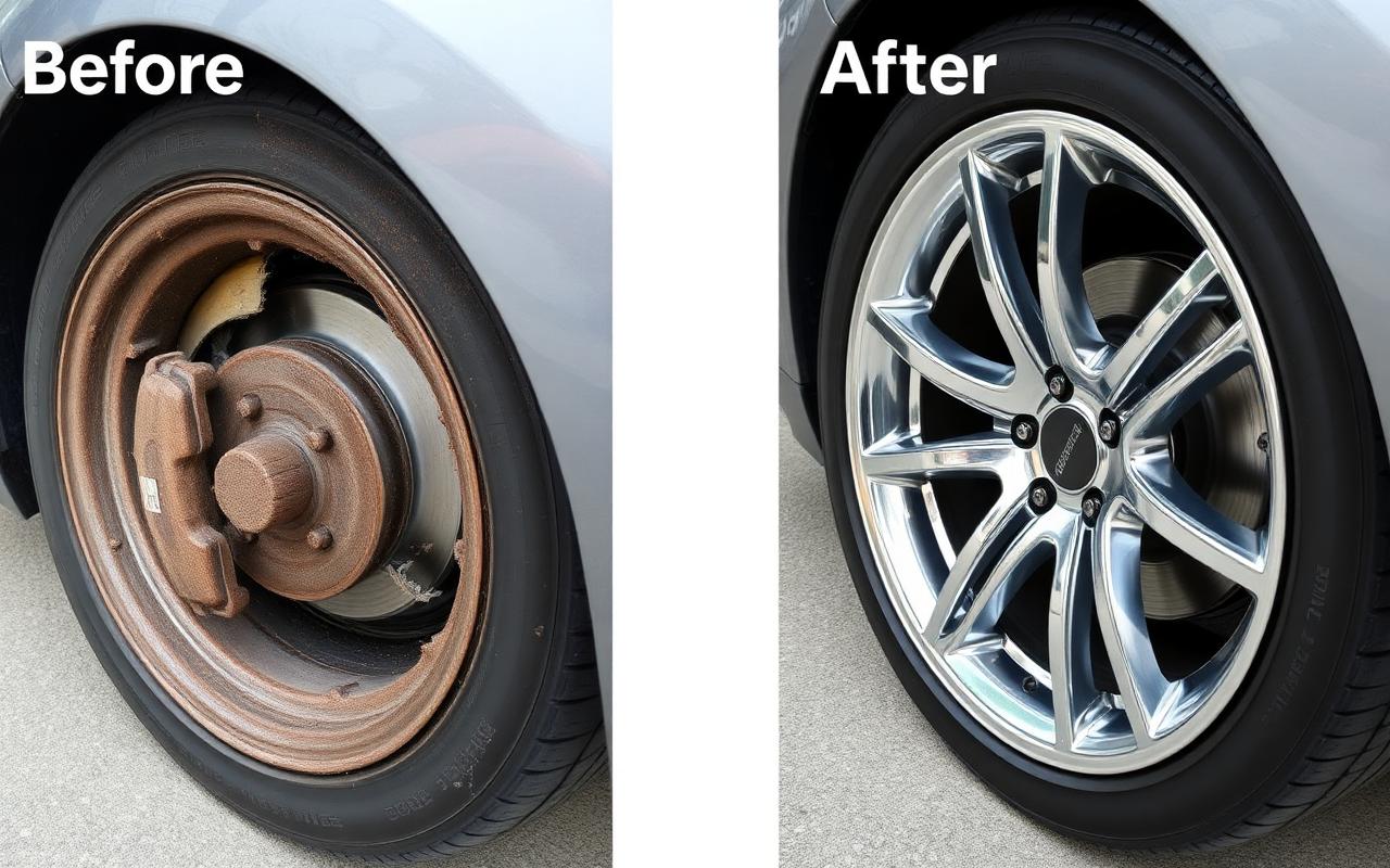 Wheel Restoration before and after